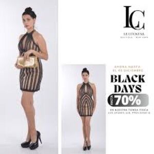 Dave & Johnny Black Nude Crochet Sequin Halter Bodycon Mini Dress Petite Size 00